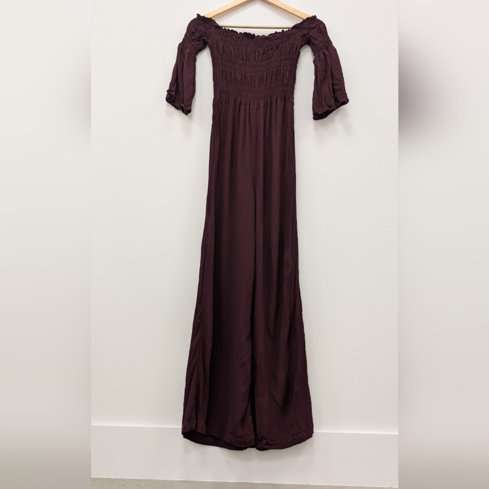 Burgundy Wide Leg Jumpsuit